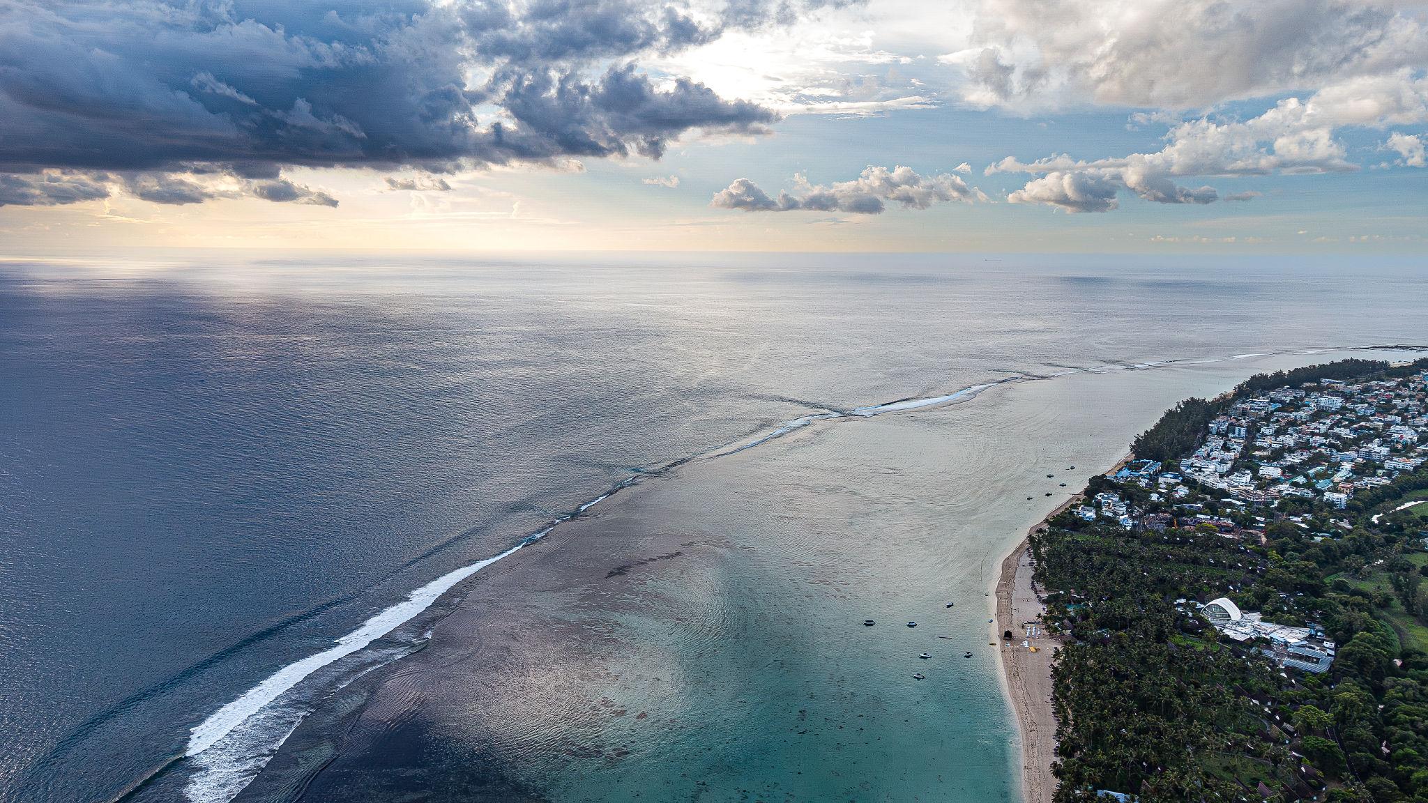 Mauritius coastline reef