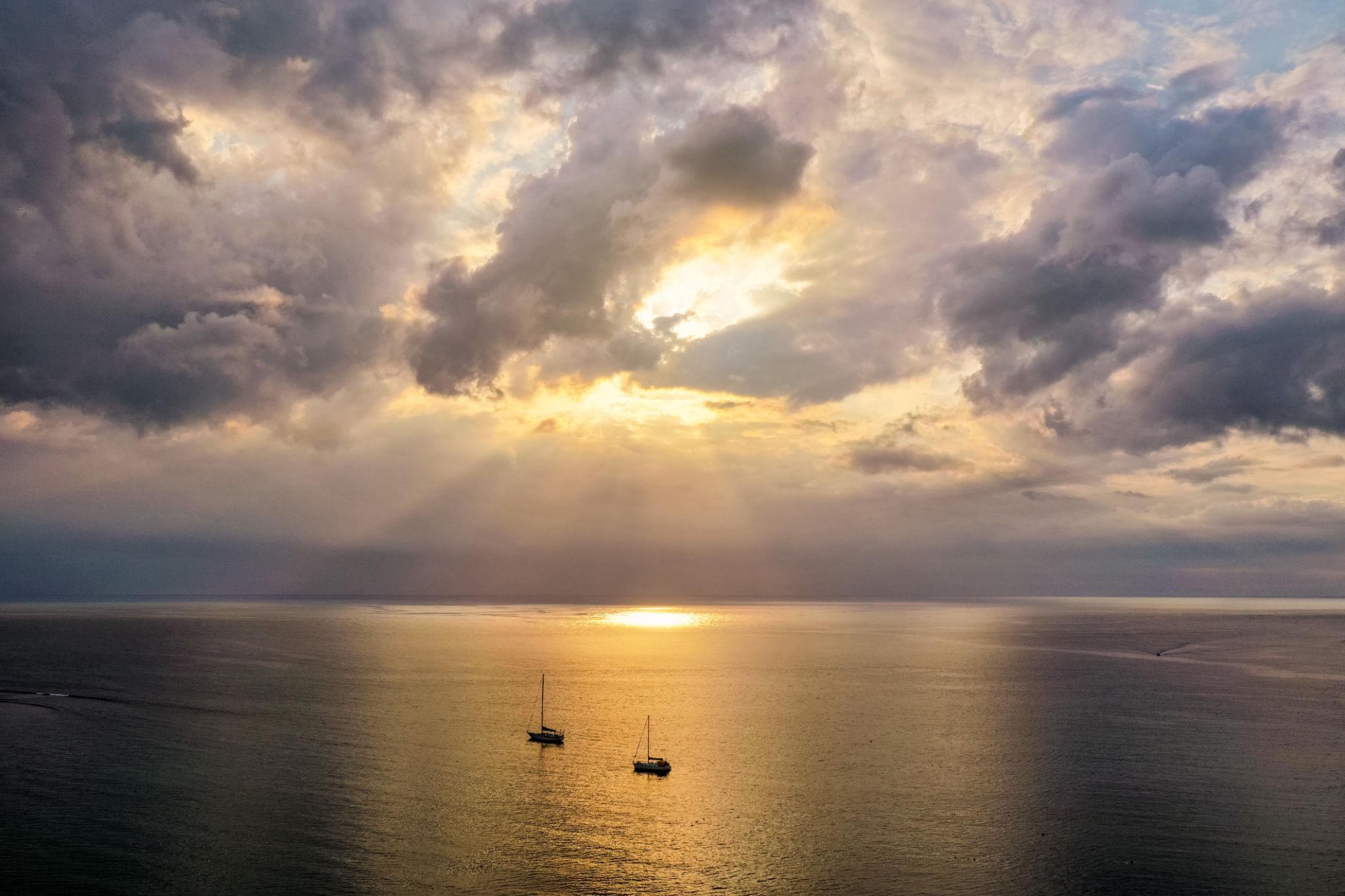 Sunset over Mauritius ocean